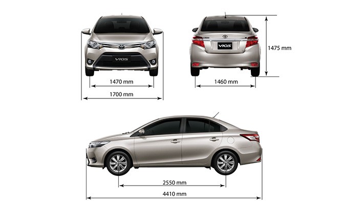 kich thuoc xe toyota vios