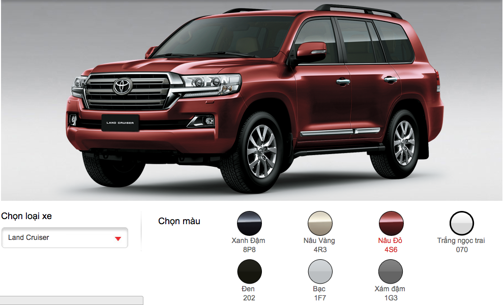 màu xe land cruiser