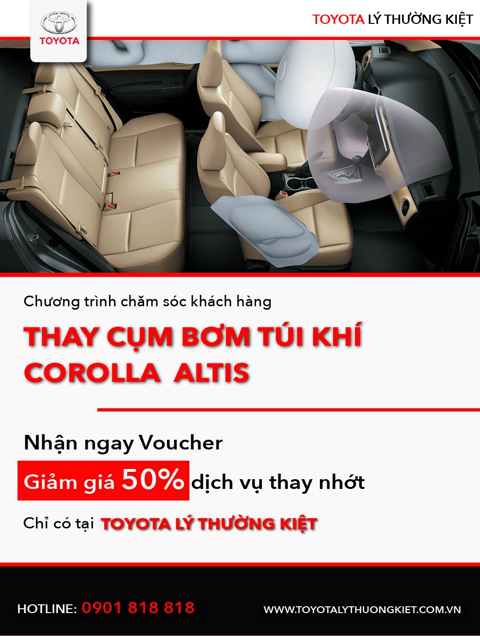 thay túi khí xe toyota altis 2018