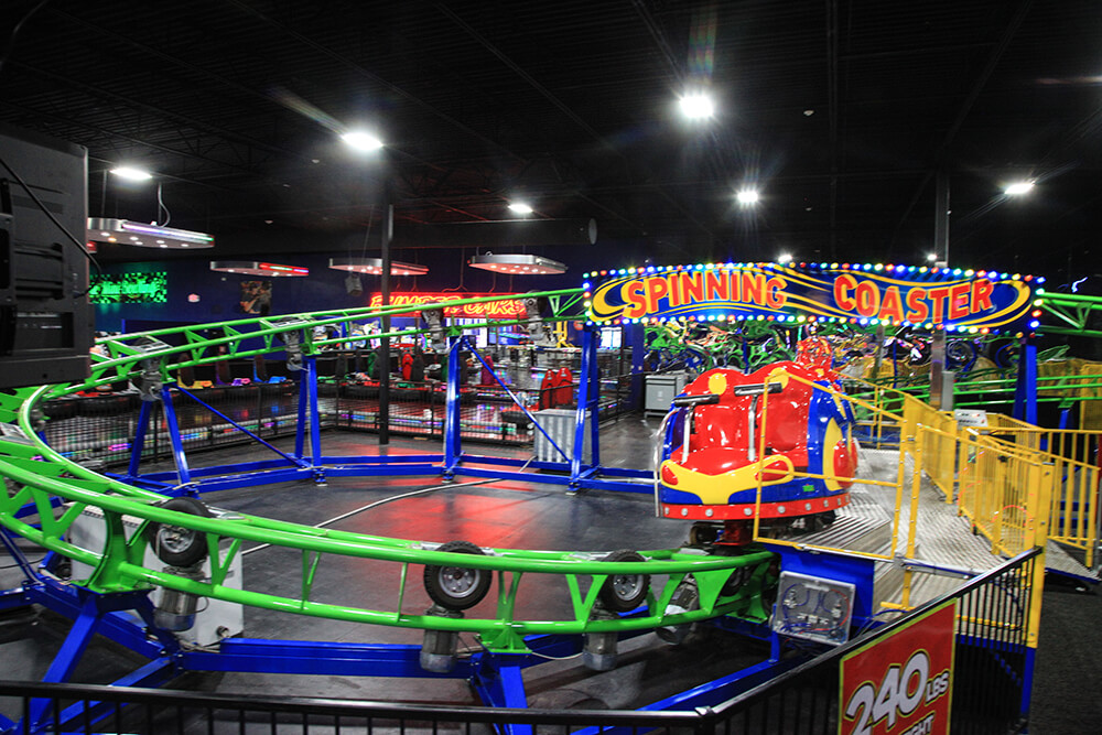 With a figure-eight track design and free spinning vehicles, riders enjoy the buzz of an entertainment park ride on the Incredible Spin Roller Coaster. (Photo: Marc Rains)