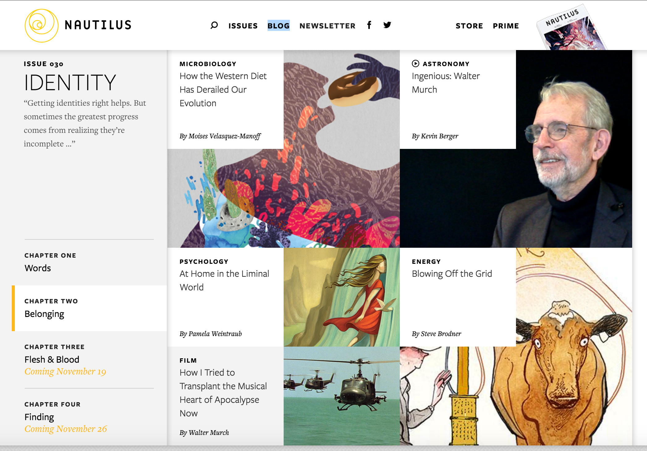 The Nautilus' blog index page