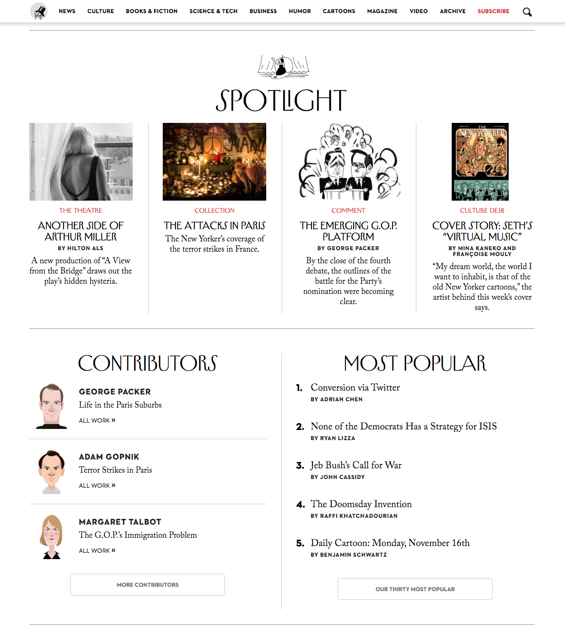 The New Yorker offers many paths to content