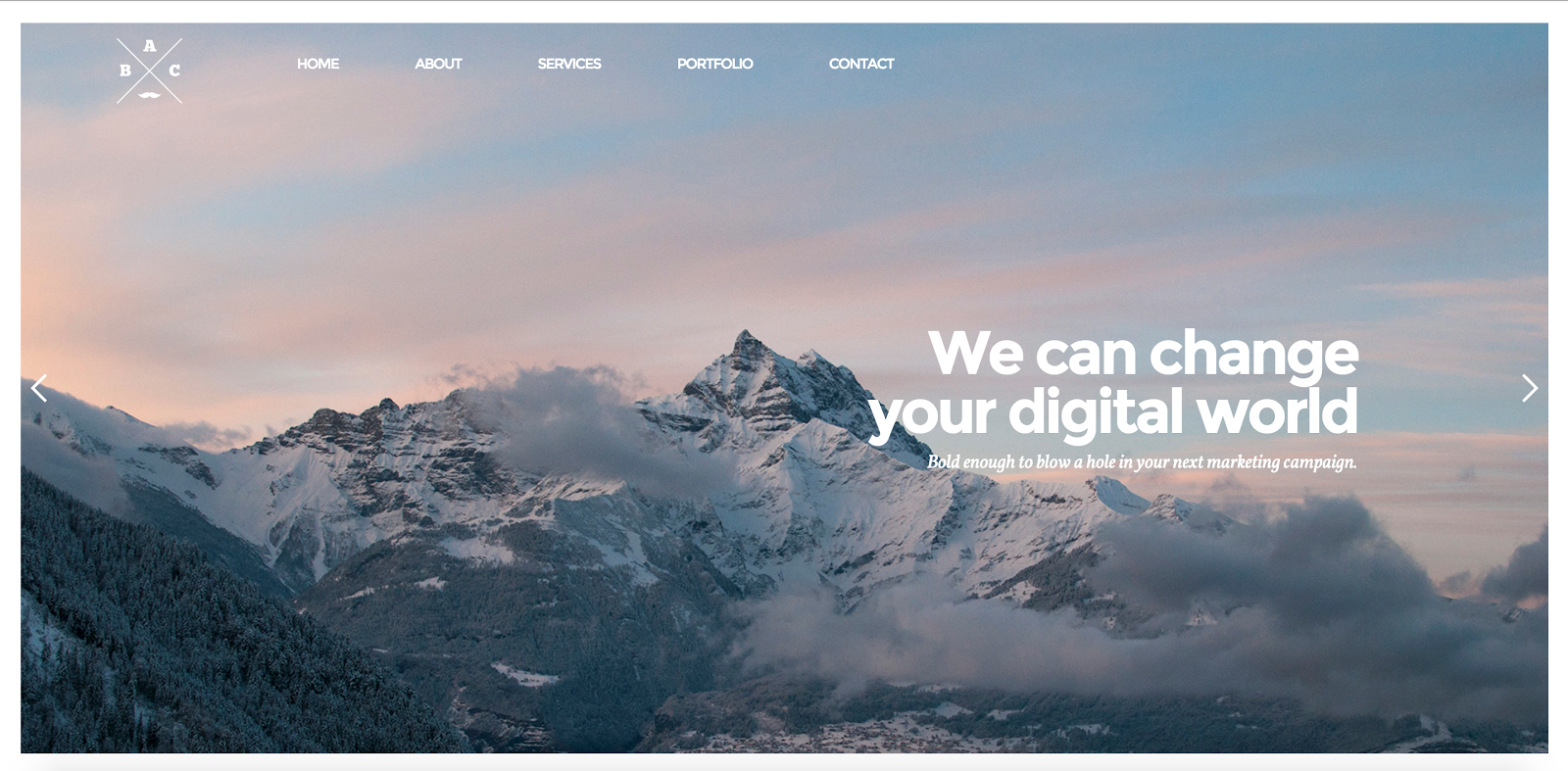 Bold headline + epic photo = Agency website template!