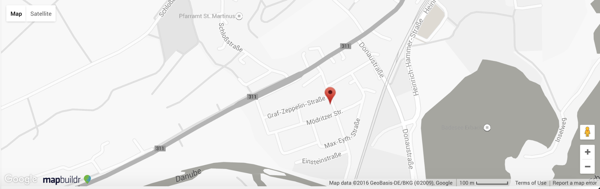 The MapBuilder-customized map the salon website features