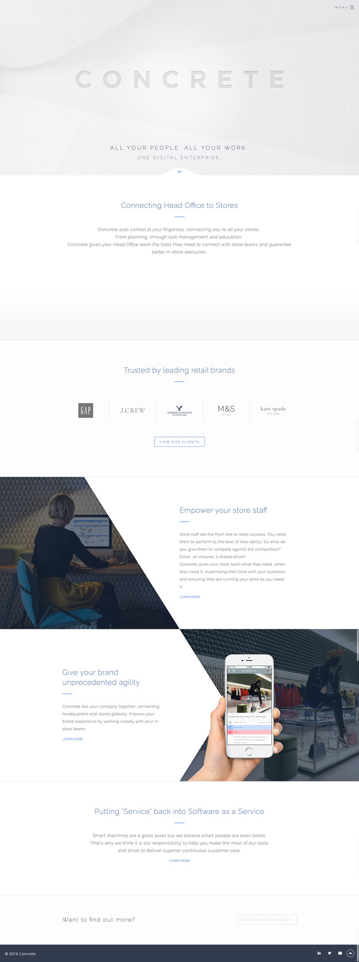 Concrete Platform's retail software website