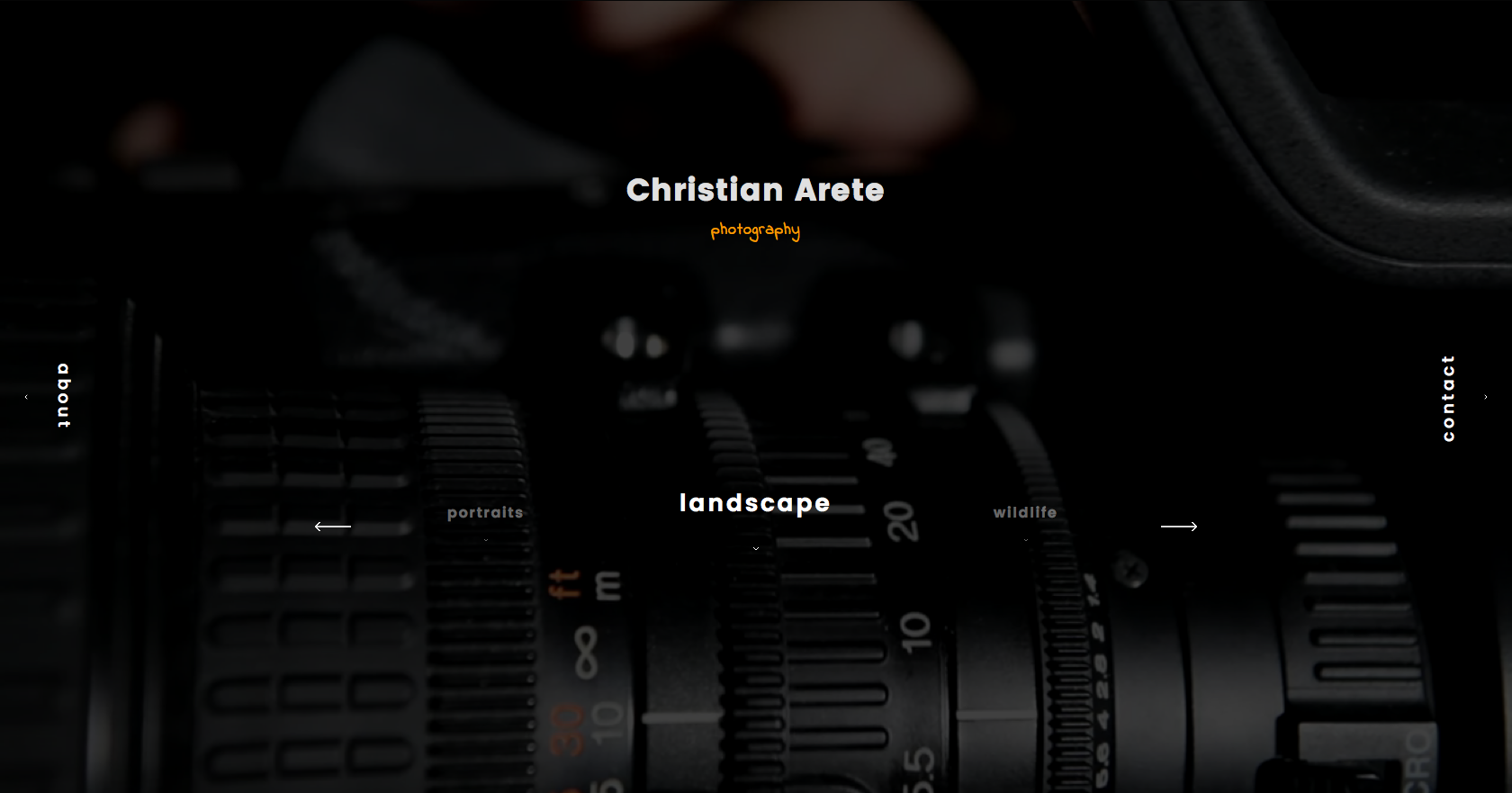 Christian Arete's photography portfolio website