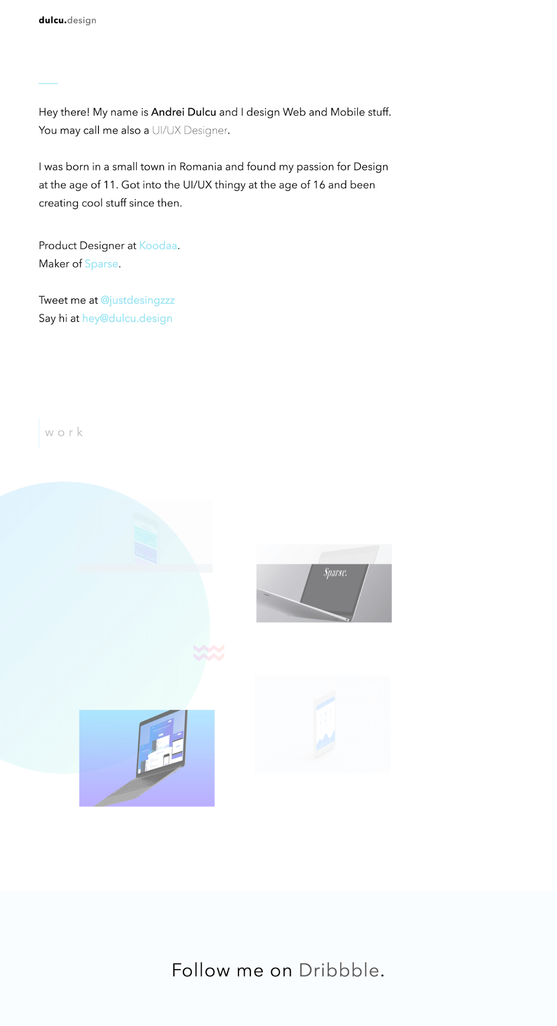 Andrei Dulcu's portfolio homepage