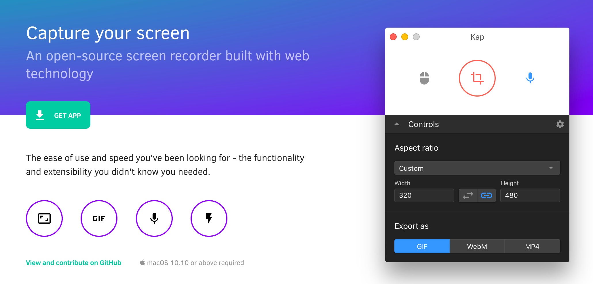 Kap is a lightweight, open-source screen recording app.