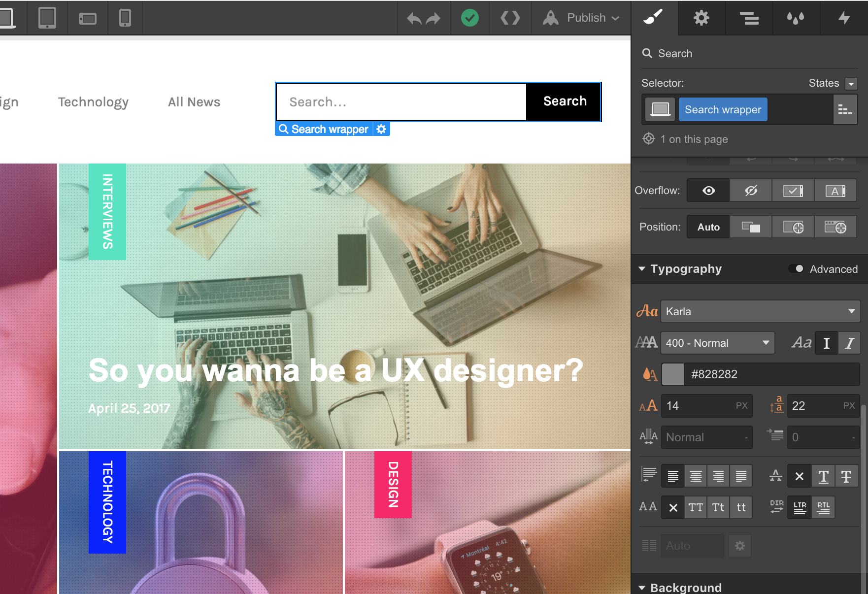 Style search just like you’d style any form input — however you want.