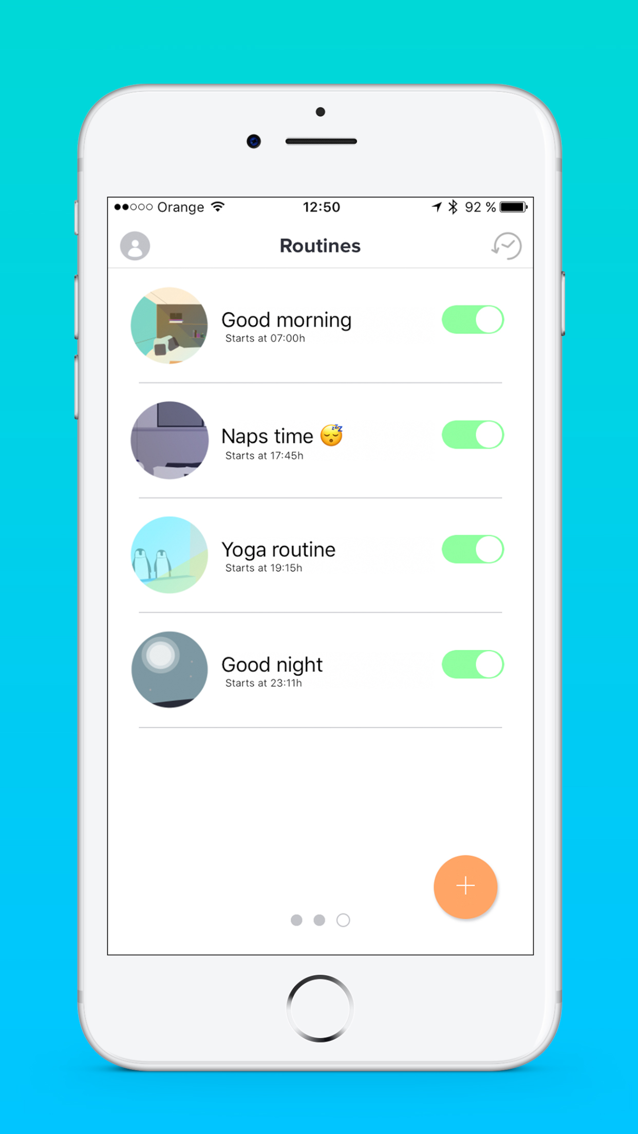 Yeti routines screen