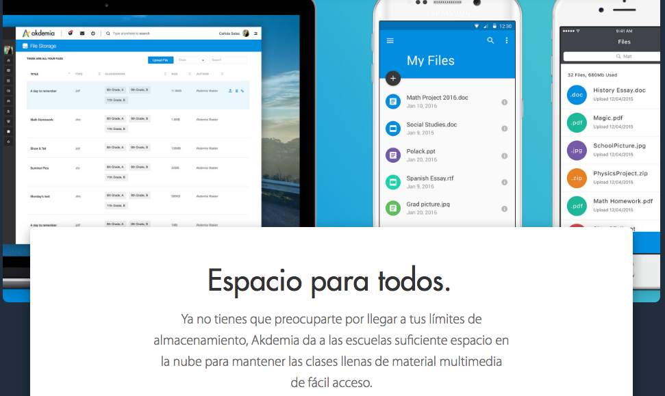 Akdemia Sistema de Gestión Escolar Almacenamiento Nube