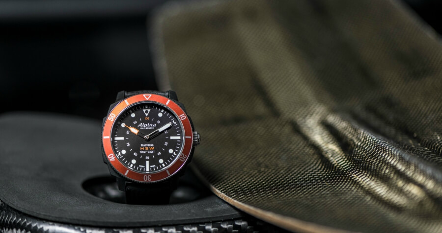 Alpina Seastrong Horological Smartwatch Orange Bezel