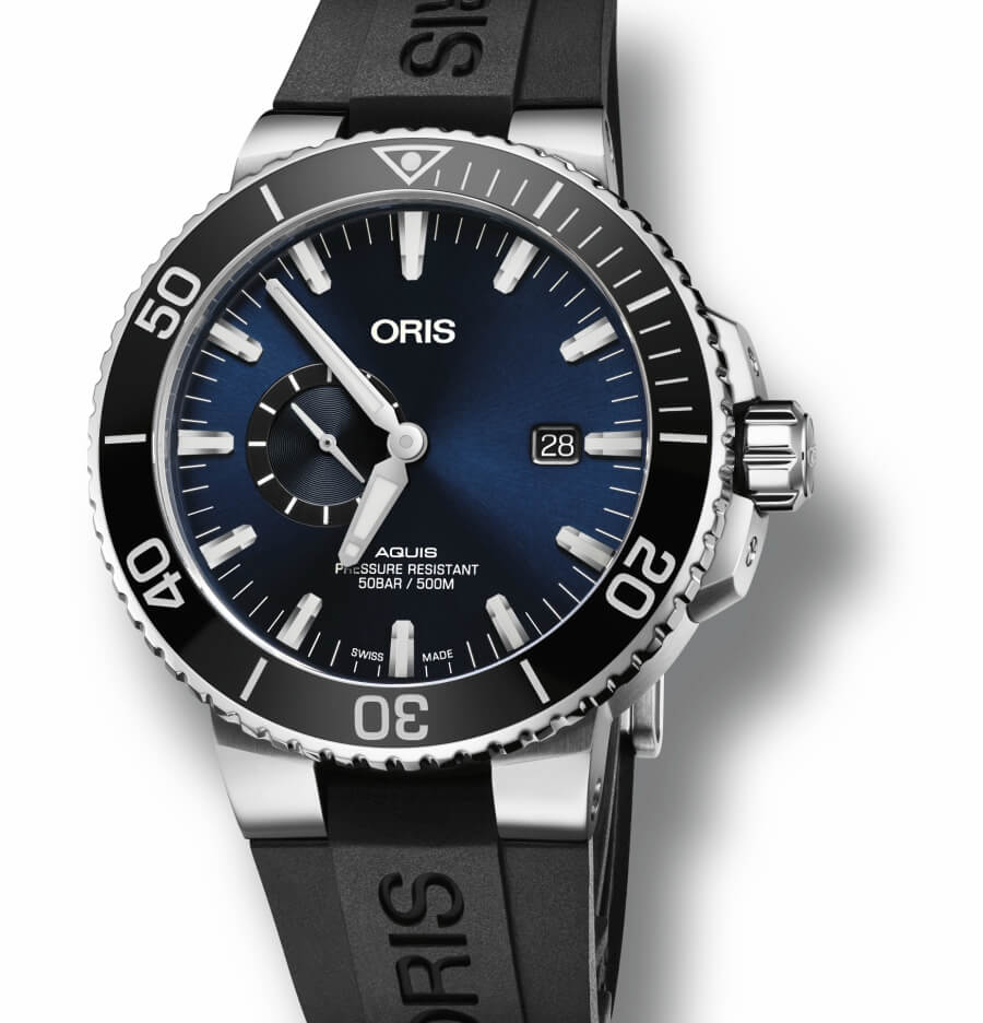 Oris Aquis Small Second, Date Blue Dial