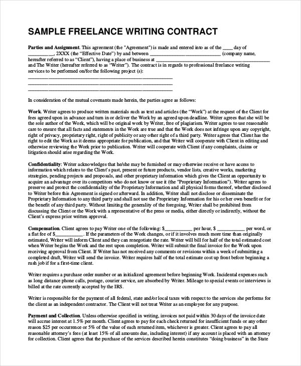 sample client contract