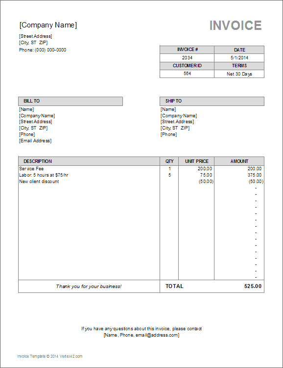 independent contractor invoice bonsai