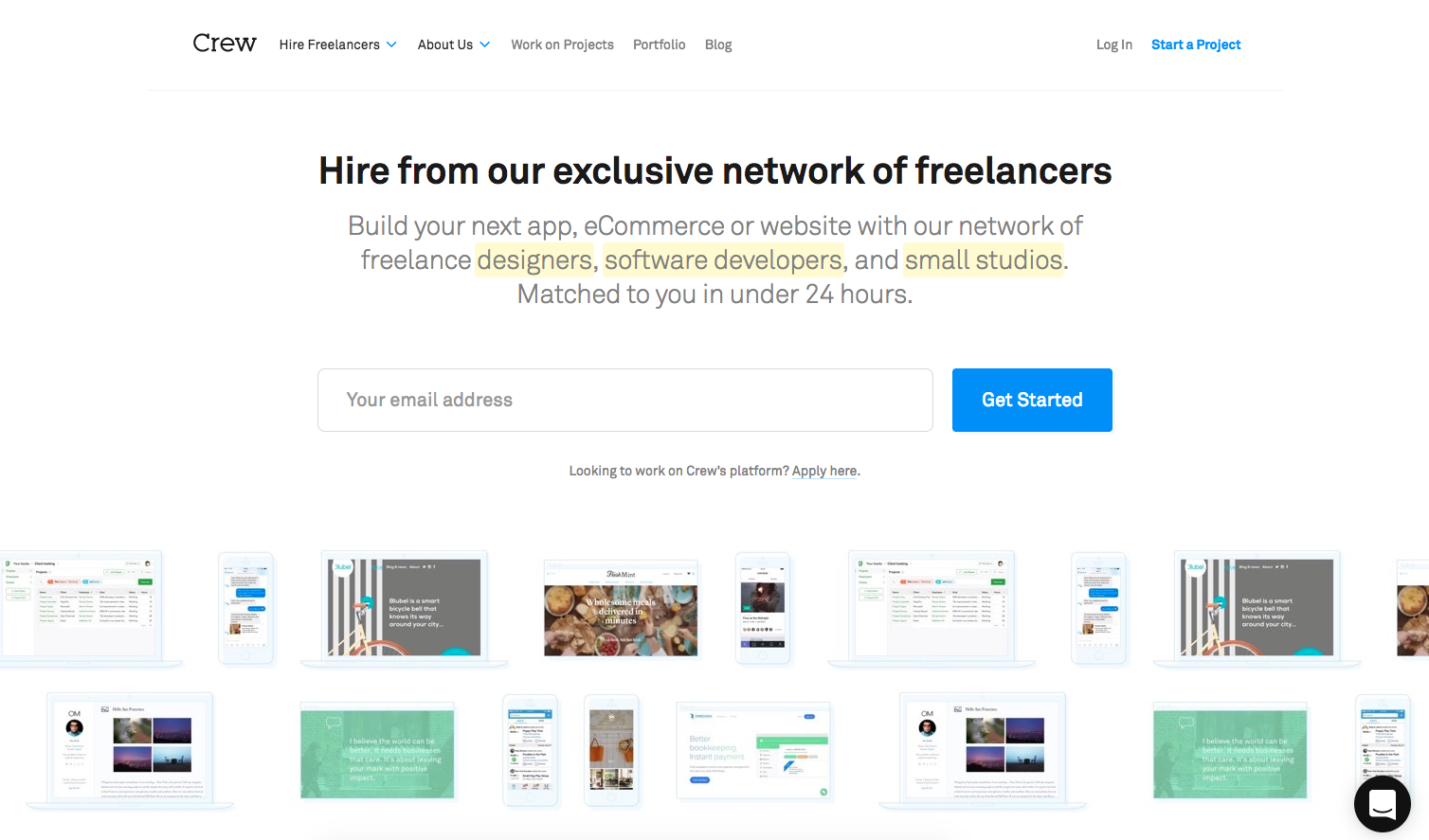 Find freelance work on Crew.co