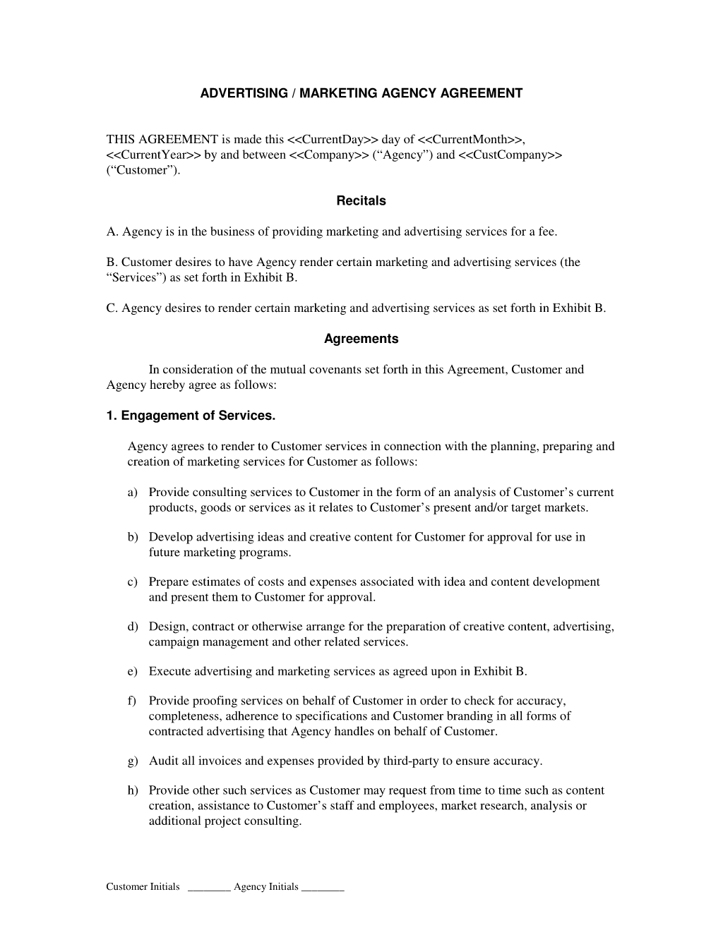 marketing contract
