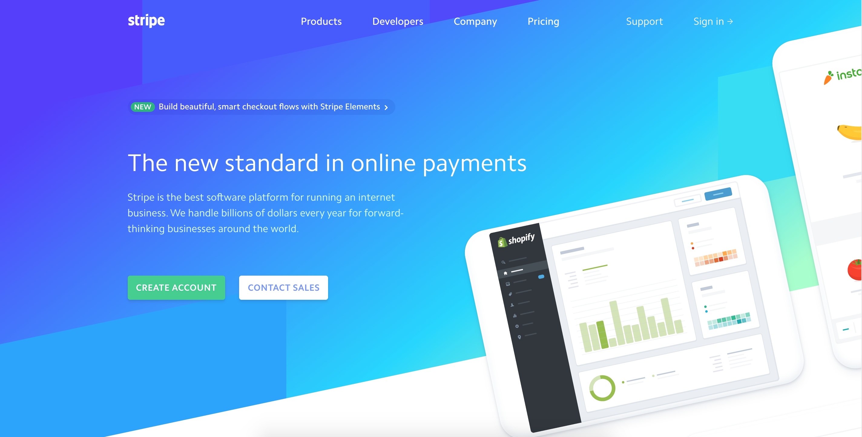 Stripe's website