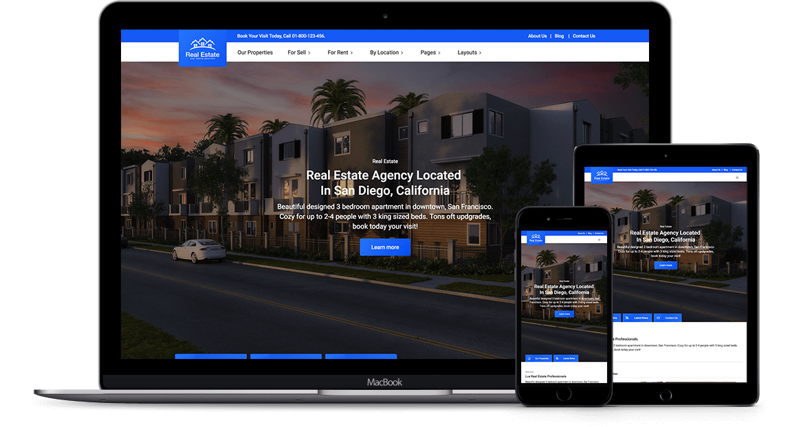 lux real estate html5 responsive website template neighborhood website template