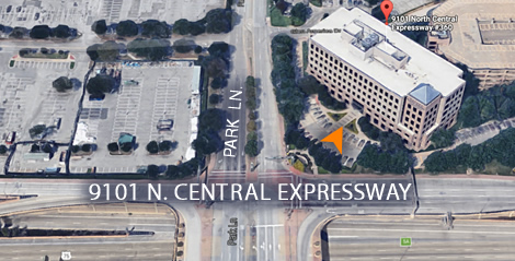 satellite view of 9101 N. Central Expressway