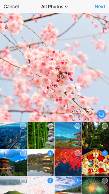 changing order of multiple photos and videos on instagram