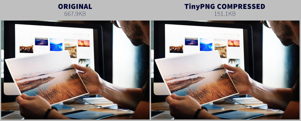Comparing compressed and uncompressed images from TinyPNG