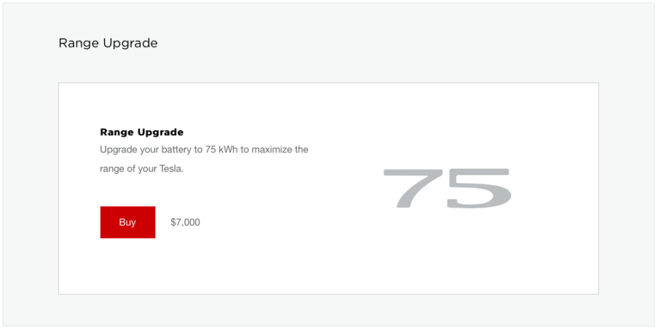Telsa 75kWh Battery Upgrade