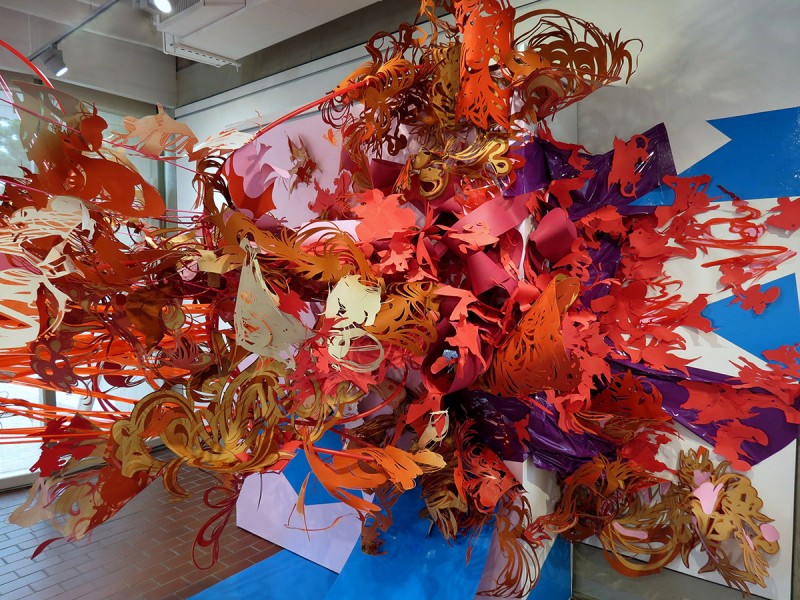 pop out orange art display