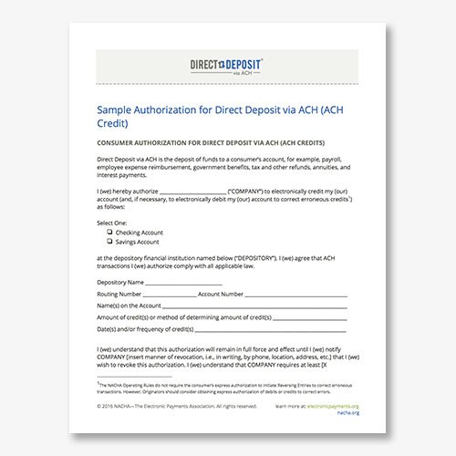 direct deposit form for employees