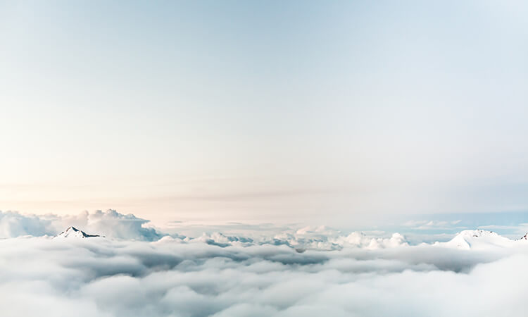 Wide angle above the clouds