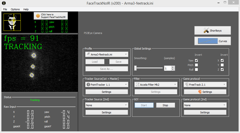 Configurare Face Track per l'Head Tracking