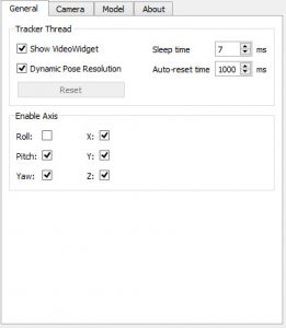 Configurare gli assi e il framerate di Face Track per l'Head Tracking