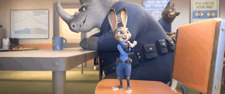 Coelha Judy de zootopia aplaudindo