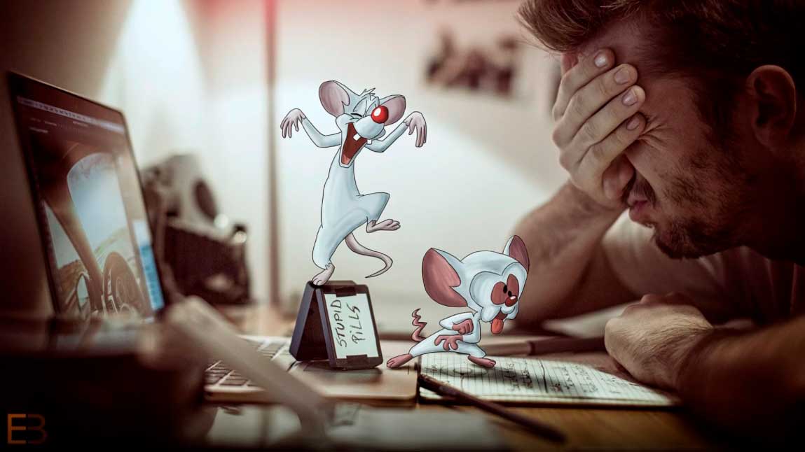 Pinky e o Cerebro fazendo caretas