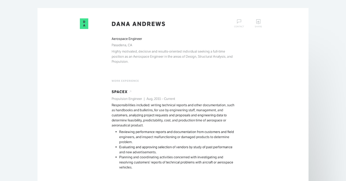 standard resume