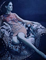 Alex Gourlay design printed on cashmere, 1967