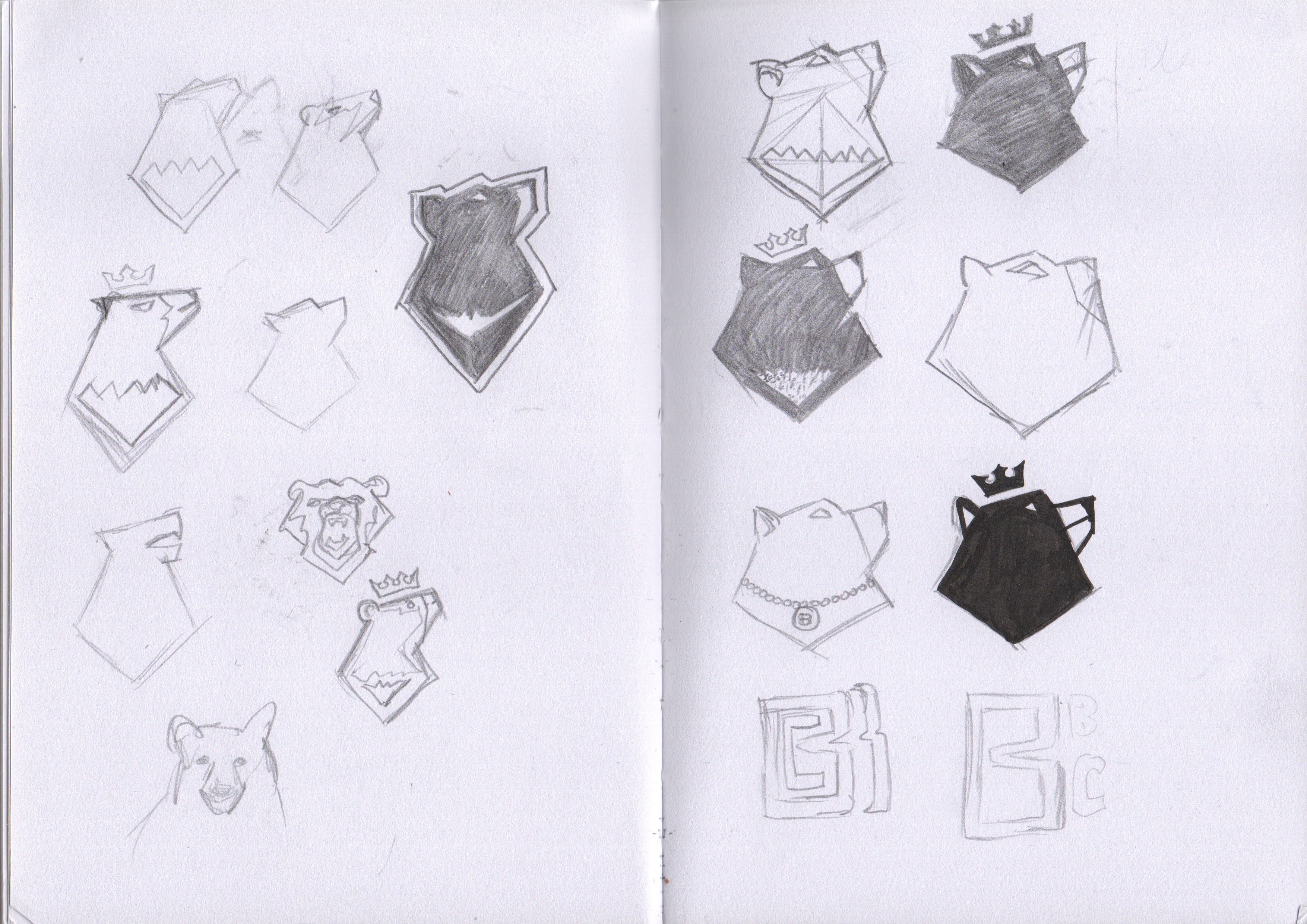 Initial Black Bear Concept Sketchs