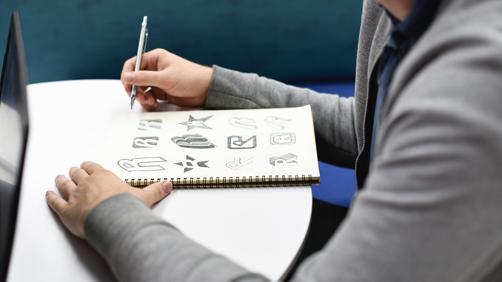 Graphic artist creating concepts