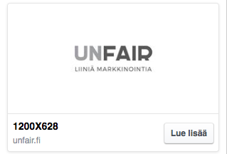 Facebookin kuvakoko on 1200x628 px yhden kuvan kuvamainoksissa