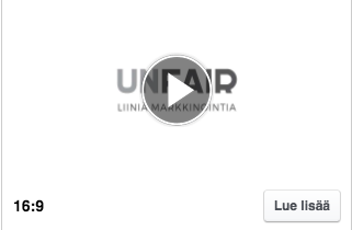 Facebookin videomainoksessa kuvan suhde on 16:9