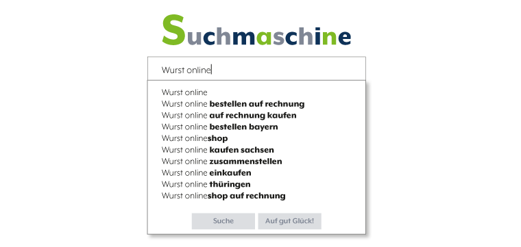 Suchmaschinen - SEO Keywords - automatische Vervollständigung