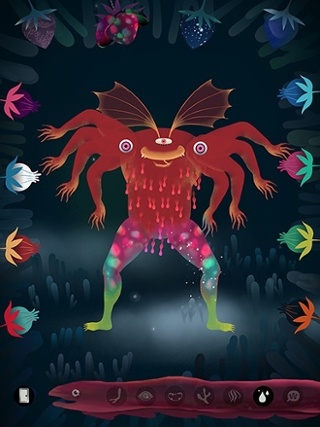 Screenshots of Tinybop's The Monsters app are rich and inviting as a picture book