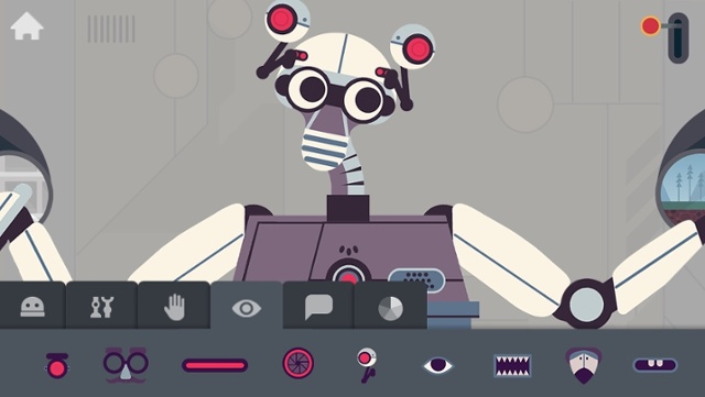 The Robot Factory app allows kids to experiment with no right answer