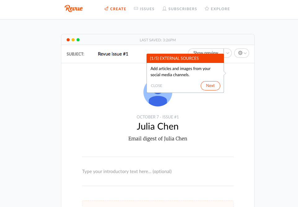 Revue product tour