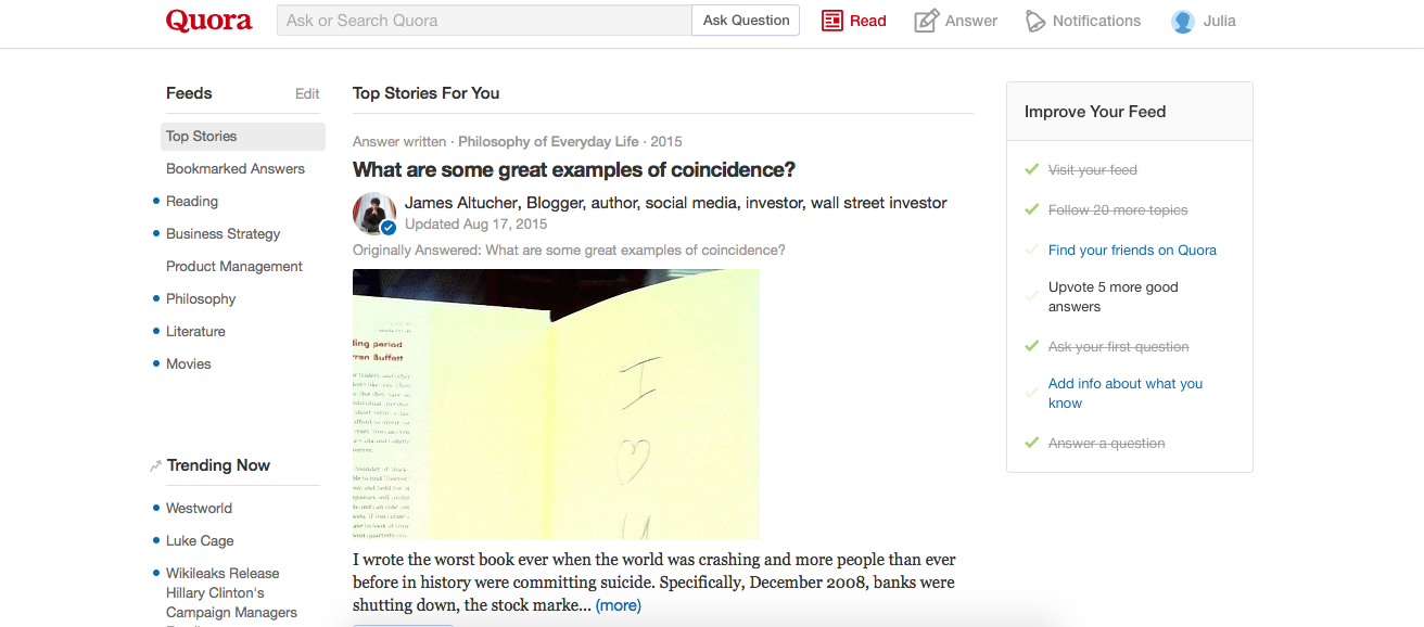 quora to do list
