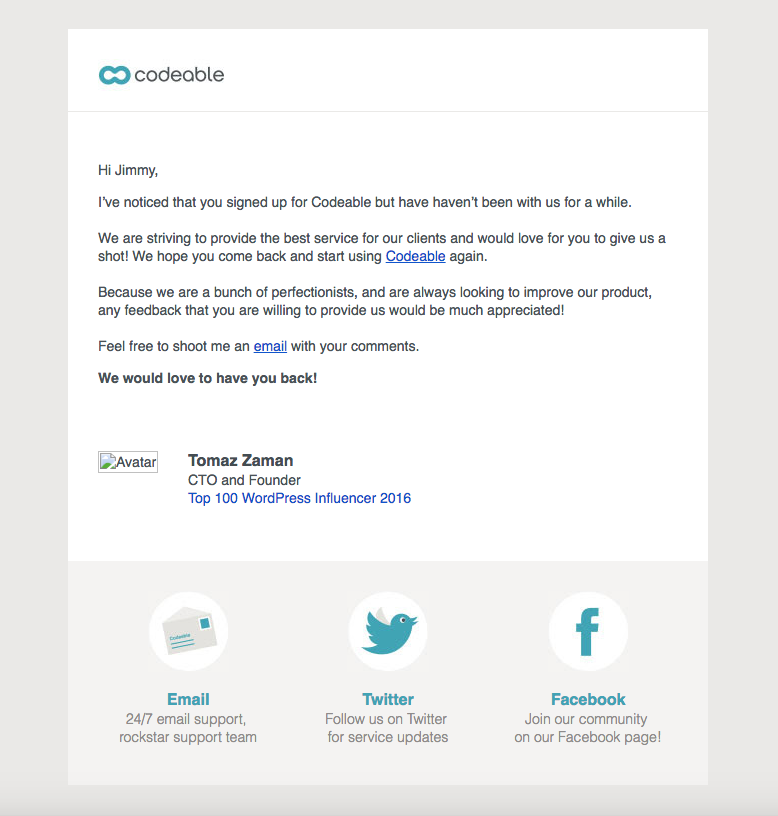 Codeable late customer retention get users back