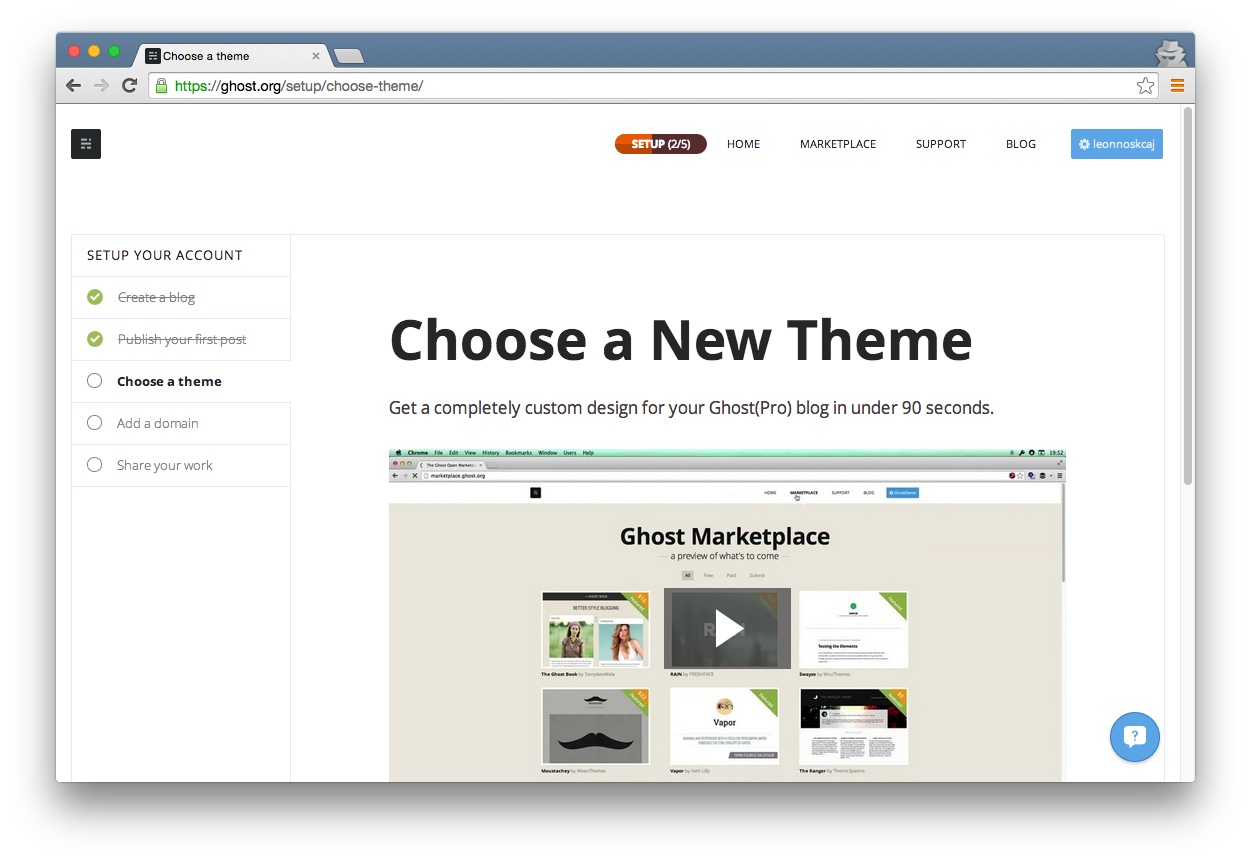 Ghost User Onboarding