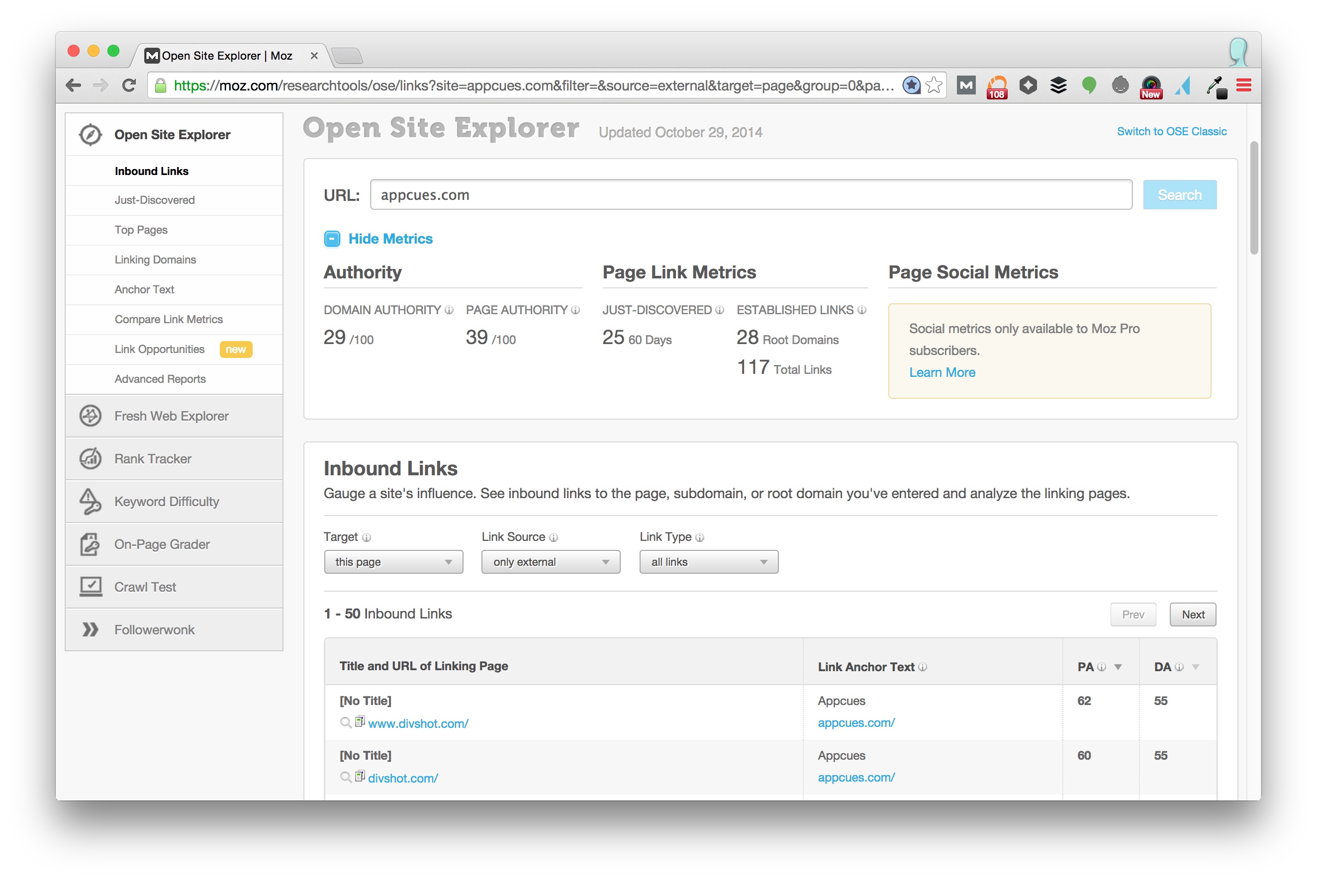 Moz User Onboarding
