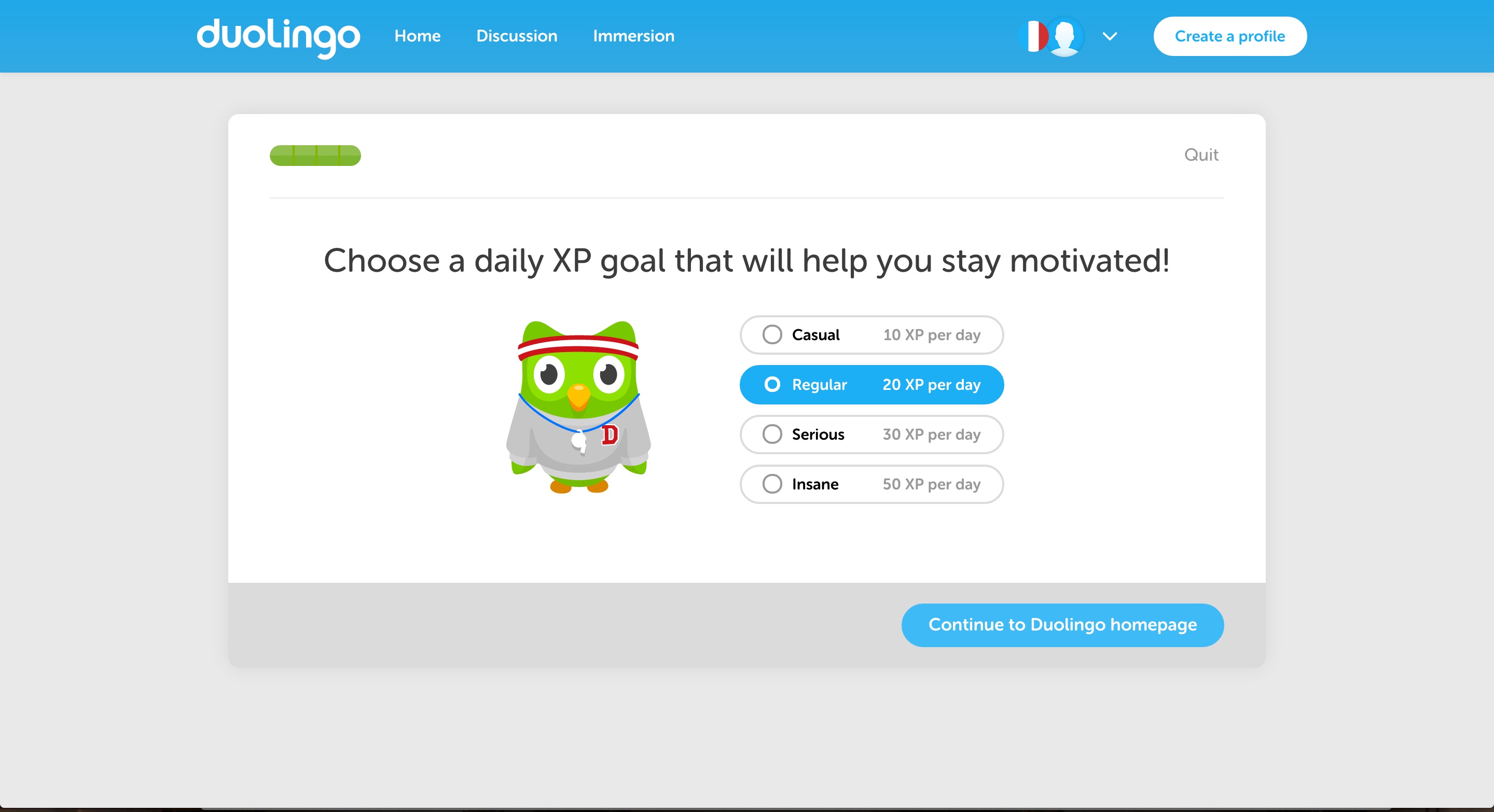 duolingo user onboarding step 9