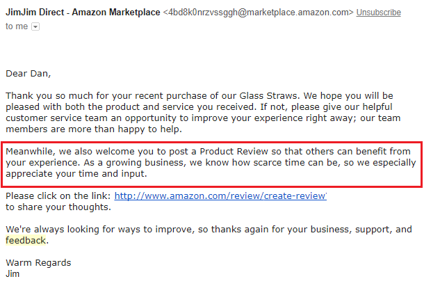 testimonial request email for customer retention